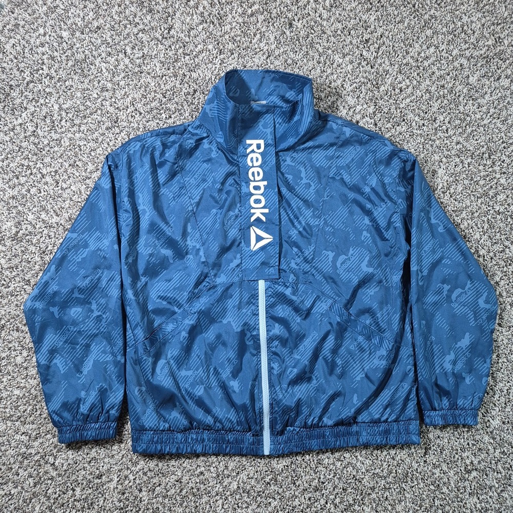 REEBOK Womems Large Track Jacket‎ Relaxed Fit Lightweight Front Flap & Pockets
